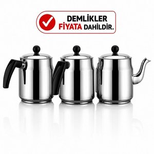 Silverinox Jumbo Şamandıralı 36 Litre 3 Demlikli Çay Makinesi - Siyah