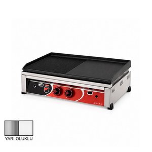 Silverinox Tüplü Set Üstü Döküm Yarı Oluklu Izgara 70 Cm