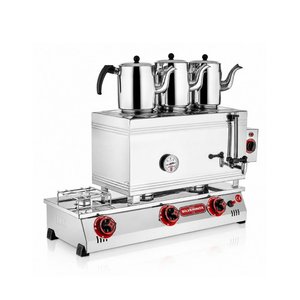 Silverinox Tüplü + Elektrikli 3 Demlikli 33 Litre Çay Ocağı