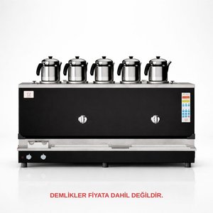 Doğalgazlı Pro Plus Hibrit Smart 5 Demlik 50 Litre Çay Makinesi