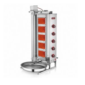 Silverinox Doğalgazlı 4 Radyan Üstten Motorlu Döner Makinesi
