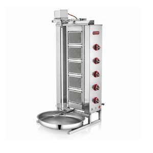 Silverinox Doğalgazlı 4 Radyan Üstten Motorlu Döner Makinesi