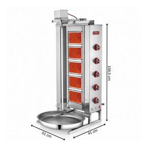 Silverinox Doğalgazlı 4 Radyan Üstten Motorlu Döner Makinesi