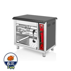 Silverinox Doğalgazlı Set Üstü Piliç Çevirme 2 Şiş 6 Piliç