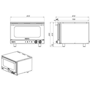 Elektrikli Patiseri Fırın 40x60 Cm Tepsi Trifaze