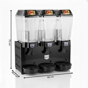 20+20+20 Litre Üçlü Şerbet Soğutucu Siyah - St16