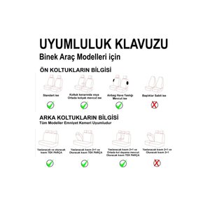 Kia Clarus Uyumlu Lüx Deri Detaylı Oto Koltuk Kılıfı Ön Arka Takım Vista Serisi Bej Bej