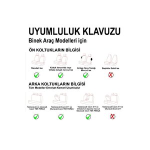 Chrysler Sebring Uyumlu Lüx Deri Kadife Detaylı Oto Koltuk Kılıfı Ön Arka Takım Prosev Si̇yah Bej Siyah-Bej