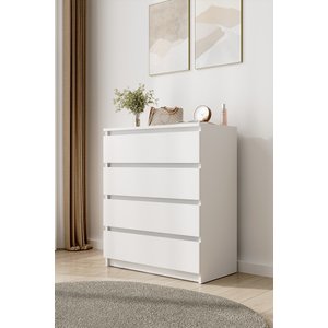 Ae-1044 Dora Beyaz 4 Çekmeceli Şifonyer Yatak Odası Çekmeceli Dolap Komodin Düzenleyici 80,1×42,3×94 Cm