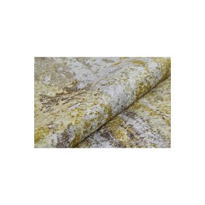 Makinede Yıkanabilir Kaymaz Taban Sarı Gri Desen Yolluk Koridor Halısı Hol Antre Halısı 100x200 cm