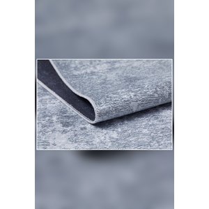 Makinede Yıkanabilir Kaymaz Taban Gri Yolluk Koridor Halısı Hol Antre Halısı 100x400 cm