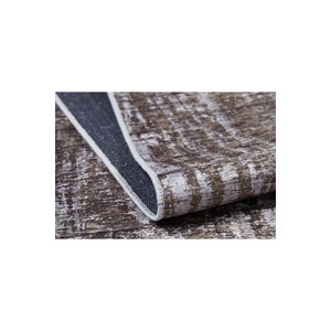 Makinede Yıkanabilir Kaymaz Taban Kahverengi Gri Desen Yolluk Koridor Halısı Hol Antre Halısı 100x150 cm
