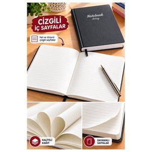 Kırmızı Ciltli Çizgili Defter 300 Yaprak 20x28cm 1 Adet Çok Yapraklı Sert Kapaklı Not Hesap Defteri Okul Ofis Büro