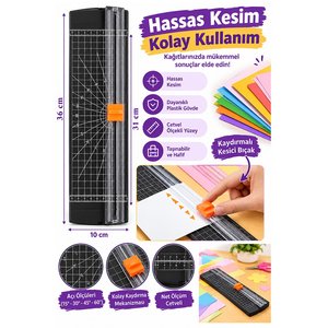 Siyah A4 Kağıt Kesme Makinesi Kağıt Kesici Trimmer Hassas Kesim Giyotin Mat Kesici Fotoğraf Etiket Karton Profesyonel