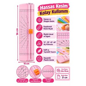 Pembe A4 Kağıt Kesme Makinesi Kağıt Kesici Trimmer Hassas Kesim Giyotin Mat Kesici Fotoğraf Etiket Karton Profesyonel