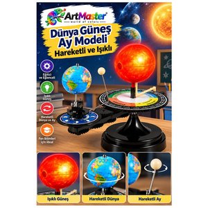 Dünya Güneş Ay Modeli Işıklı Ve Hareketli 1 Adet Güneş Sistemi Deney Astronomi Solar Sistem Deney Seti Fen Bilimleri