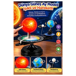 Dünya Güneş Ay Modeli Işıklı Ve Hareketli 1 Adet Güneş Sistemi Deney Astronomi Solar Sistem Deney Seti Fen Bilimleri