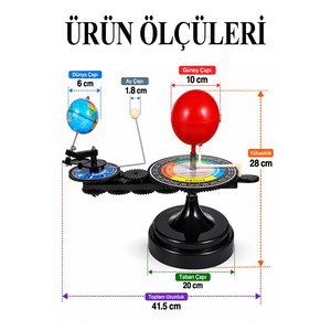Dünya Güneş Ay Modeli Işıklı Ve Hareketli 1 Adet Güneş Sistemi Deney Astronomi Solar Sistem Deney Seti Fen Bilimleri