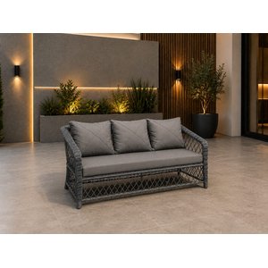 Safir Gri̇ 3+1+1 Camli Masa +2puf Balkon Bahçe Oturma Grubu