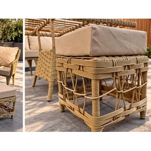 Nova Cappucci̇no  3+1+1 Camli Masa +2puf Balkon Bahçe Oturma Grubu Cappuccino