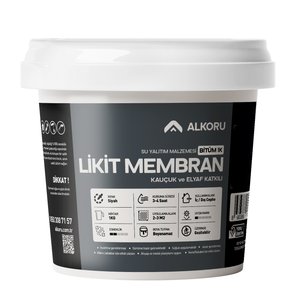 Alkoru 1 Kg Bitüm 1k Likit Membran Kauçuk Ve Elyaf Katkılı Sıvı Su Yalıtım Malzemesi