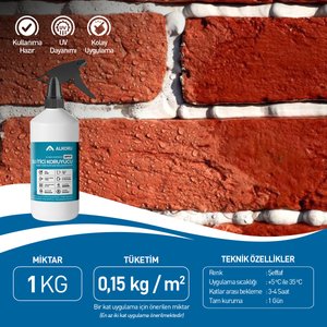 Alkoru 1 Kg Şeffaf Emici Yüzeyler İçin Su İtici Ve Koruyucu Malzeme