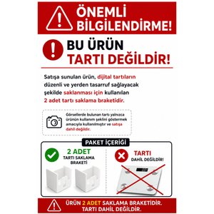 Yapışkanlı Tartı Saklama Braketi 2'li Set | Tartı Düzenleyici Duvar Ve Dolap İçi Askısı Çok Amaçlı Yerden Tasarruf Sağlayan Plastik Tutucu Delmeden Montaj Baskül Düzenleyici