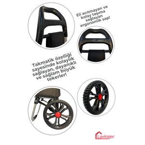 Pazar Arabası Plus Avantajlı 3' Lü Set Pazar Arabası + Yedek Tekeri + Yedek Çantası.