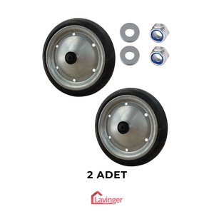 2 Adet 18 Cm Metal Gövde Pazar Arabası Tekerleği Süper Sağlam Araba Tekeri Somun&pul Hediyeli