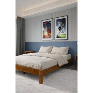 Loft Model Masif Ahşap Karyola Kolay Kurulum Fırınlanmış İthal Sibirya Çamı 90x200 Yatak Uyumlu 90x200 cm