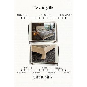 Hüma Model Yatay Başlıklı Masif Ahşap Karyola Kolay Kurulum Fırınlanmış İthal Sibirya Çamı 200x200 Yatak Uyumlu 200x200 cm