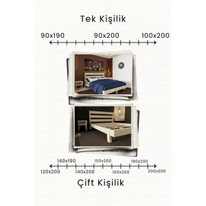 Natura New Model Masif Ahşap Karyola Ve 2 Adet Komodin Kolay Kurulum Fırınlanmış İthal Sibirya Çamı 200x200 Yatak Uyumlu 2 Adet Komodin 200x200 cm