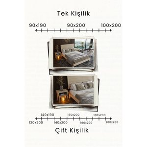 Hüma Model Yatay Başlıklı Masif Ahşap Karyola Ve 2 Adet Komodin Kolay Kurulum Fırınlanmış İthal Sibirya Çamı 90x190 Yatak Uyumlu 2 Adet Komodin 90x190 cm