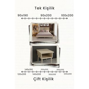 Alaz Model Dikey Başlıklı Masif Ahşap Karyola Ve 2 Adet Komodin Kolay Kurulum Fırınlanmış İthal Sibirya Çamı 160x200 Yatak Uyumlu 2 Adet Komodin 160x200 cm