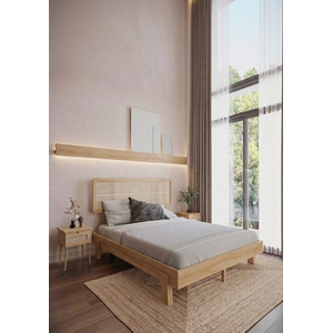 Li̇lyum Model Hazeran Başlıklı Masif Ahşap Karyola Ve 2 Adet Komodin Kolay Kurulum Fırınlanmış İthal Sibirya Çamı 140x200 Yatak Uyumlu 2 Adet Komodin 140x200 cm