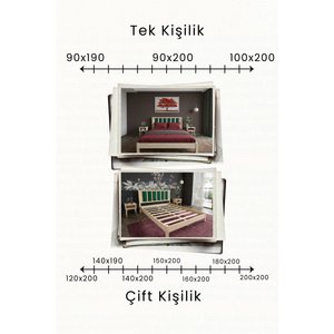 Ori̇on Model Zümrüt Yeşili Puf Başlıklı Masif Ahşap Karyola Kolay Kurulum Fırınlanmış İthal Sibirya Çamı 160x200 Yatak Uyumlu 160x200 cm