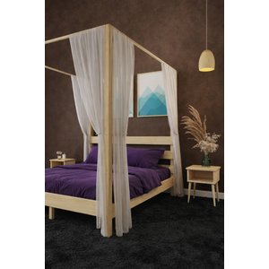 Natura  Ci̇bi̇nli̇kli̇ Model Masif Ahşap Karyola Ve 2 Adet Komodin Kolay Kurulum Fırınlanmış İthal Sibirya Çamı 140x200 Yatak Uyumlu 2 Adet Komodin 140x200 cm