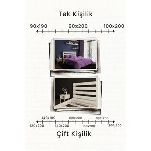Urban New Model Masif Ahşap Karyola Ve 2 Adet Komodin Kolay Kurulum Fırınlanmış İthal Sibirya Çamı 100x200 Yatak Uyumlu 2 Adet Komodin 100x200 cm