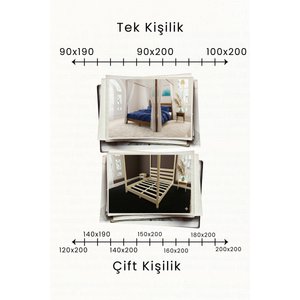 Natura  Ci̇bi̇nli̇kli̇ Model Masif Ahşap Karyola Kolay Kurulum Fırınlanmış İthal Sibirya Çamı 200x200 Yatak Uyumlu 200x200 cm