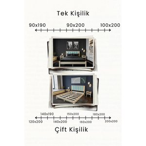 Ori̇on Model Cam Göbeği Puf Başlıklı Masif Ahşap Karyola Kolay Kurulum Fırınlanmış İthal Sibirya Çamı 140x200 Yatak Uyumlu 140x200 cm