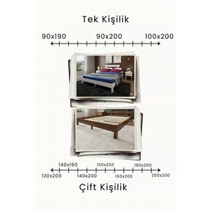Lotus X Model Masif Ahşap Karyola Kolay Kurulum Fırınlanmış İthal Sibirya Çamı 160x200 Yatak Uyumlu 160x200 cm