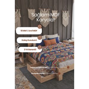 Letto   2 Çekmeceli Çift Kişilik Mdf Karyola 150x200 cm