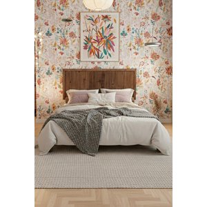 Alaz Model Dikey Başlıklı Masif Ahşap Karyola Ve 2 Adet Komodin Kolay Kurulum Fırınlanmış İthal Sibirya Çamı 140x200 Yatak Uyumlu 2 Adet Komodin 140x200 cm