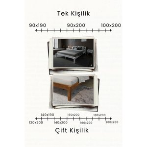 Letto Model Masif Ahşap Karyola Kolay Kurulum Fırınlanmış İthal Sibirya Çamı 180x200 Yatak Uyumlu 180x200 cm