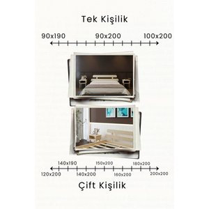 Lotus Model Masif Ahşap Karyola Ve 2 Adet Komodin Kolay Kurulum Fırınlanmış İthal Sibirya Çamı 150x200 Yatak Uyumlu 2 Adet Komodin 150x200 cm