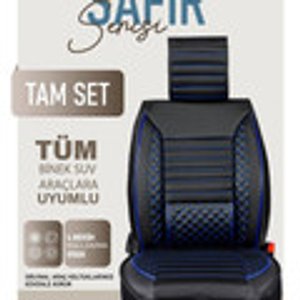 Mitsubishi Pajero Oto Koltuk Kılıfı Ön Arka Set Plus Serisi Siyah Mavi Şhn