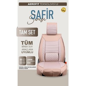 Renault R25 Oto Koltuk Kılıfı Ön Arka Set Plus Serisi Bej Şhn