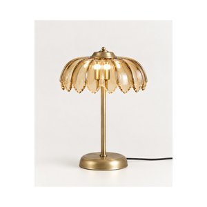 Palm Dekoratif Aydınlatma Bal Cam Abajur Eskitme Gold Bal