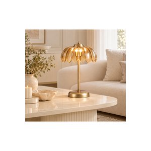 Palm Dekoratif Aydınlatma Bal Cam Abajur Eskitme Gold Bal