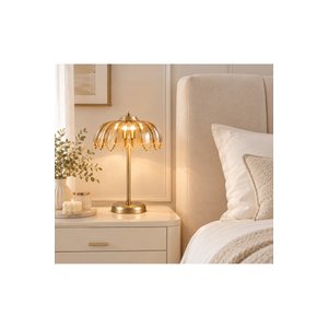 Palm Dekoratif Aydınlatma Bal Cam Abajur Eskitme Gold Bal